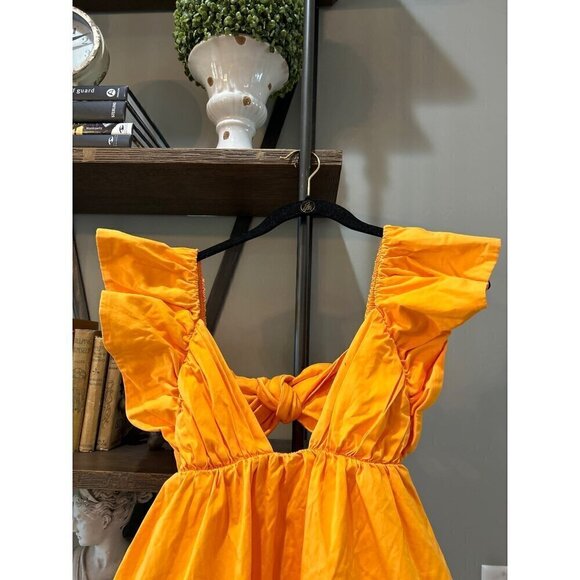 For Love & Lemons Clementine Mini Dress Orange Womens Size Medium - Picture 8 of 14